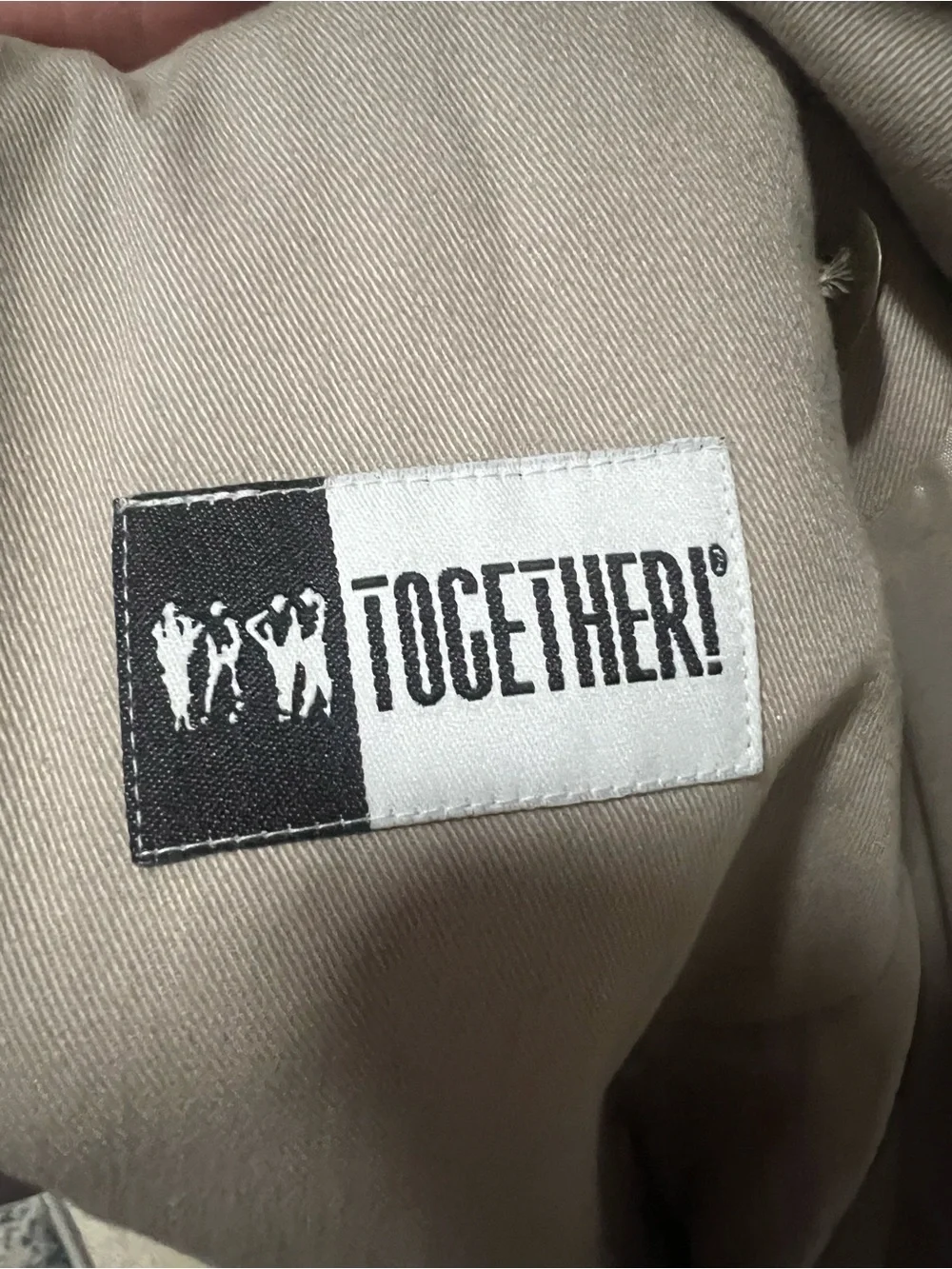 Vintage TOGETHER! Asymmetric Zipper Trench Coat - Khaki / Tan - Petite 2 Classic
